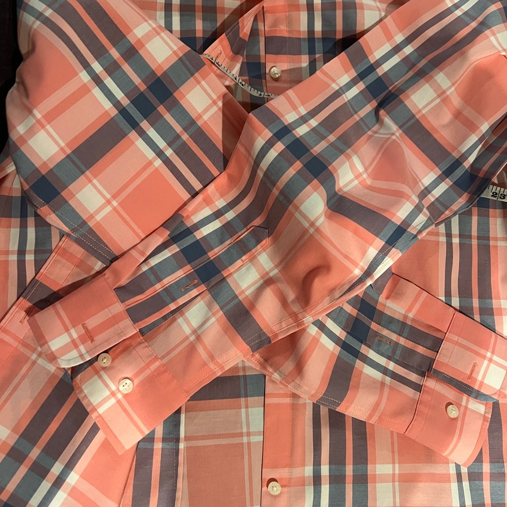 Chaps women’s L Pink blue Plaid Button-Up Shirt - Picture 8 of 9